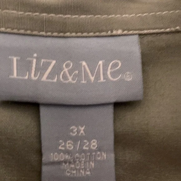 Liz and Me Very Soft Jacket Olive Green 3x - Picture 3 of 6